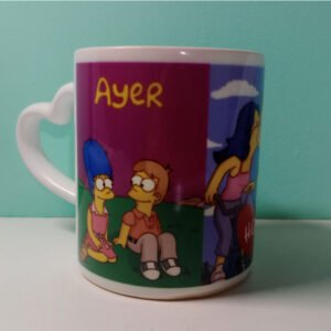 Taza asa de corazón de cerámica